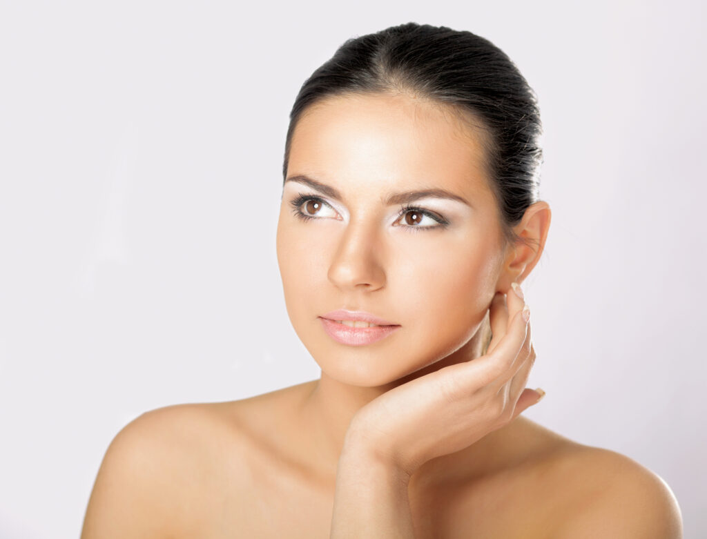 Woman with clear skin after photofacial.